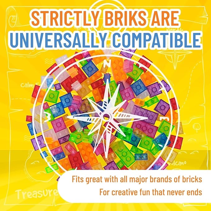 Strictly Briks Compatible with Lego Toy Building Block, Building Creative Play Set for Ages 3 and Up, Compatible with All Major Brick Brands, Clear Colors, 4 Different Shapes and Sizes, 156 Pieces