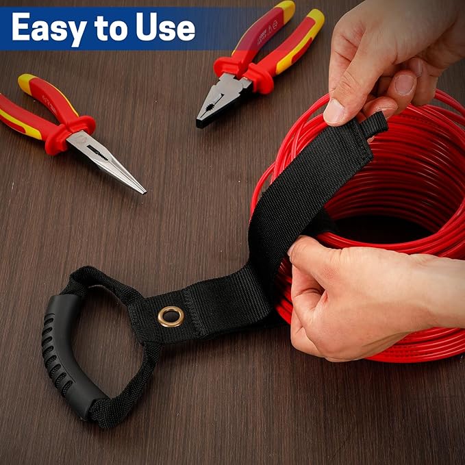 WISEPRO 4 Pack Extension Cord Holder Organizer, 19 Inch & 24 Inch Adjustable Hook and Loop Cable Storage Straps with Handle for Garage Electrical Cords Cable Rope Hose Organizers and Storage