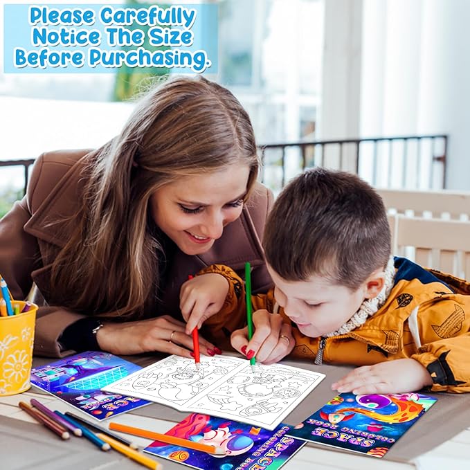 24 Pack Outer Space Coloring Book for Kids Astronaut Alien Rocket Coloring Book Bulk Space Drawing Books Galaxy Activity Books for Solar System Birthday Planet Party Decor Goodie Bag Gift Stuffer