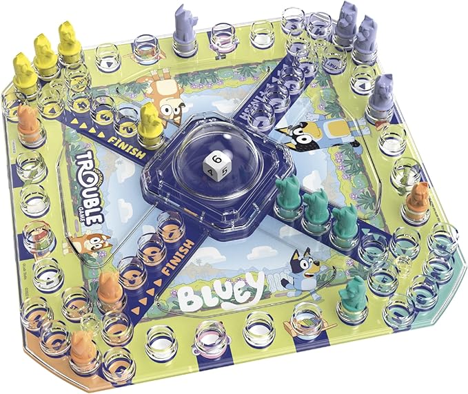 Hasbro Gaming Trouble Bluey Edition Game | Family Board Games | Kids Play as Bluey, Bingo, Bandit or Chilli | Easter Gifts for Girls & Boys | 2-4 Players | Ages 5+ (Amazon Exclusive)