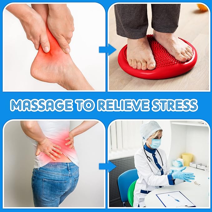 Jerify 4 Pcs Wiggle Seat Flexible Inflated Wobble Cushion Stability Balance Pad Balance Disc Sensory Seat for Men Women Fitness Physical Exercise Improving Posture Home Office