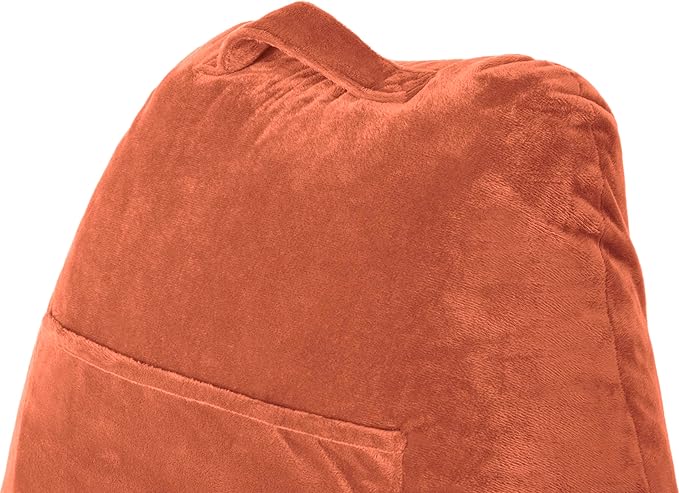 Husband Pillow Tan, Original Reading Pillow in Bed Rest Chair, Shredded Memory Foam Large Lounge Cushion Adult Backrest with Arms, Comfy Back Support for Sit Sitting Up, Washable/Removable Cover
