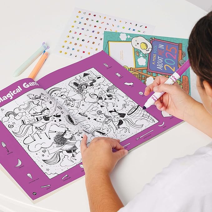 Highlights Hidden Pictures 2025 Activity Books for Kids Ages 6 and Up, 4-Book Set of Travel-Friendly Screen Free Seek and Find Fun, Books Double as Coloring Books