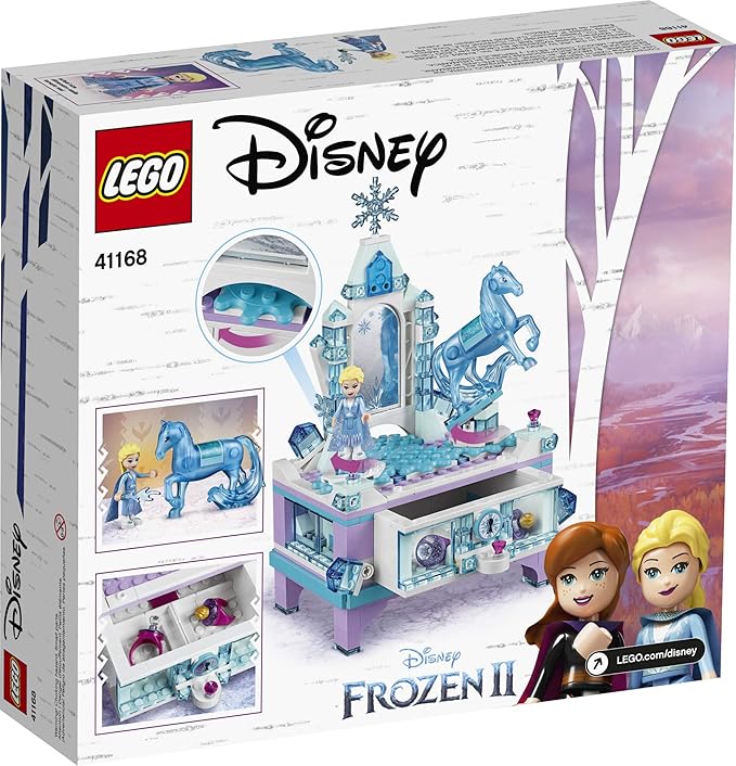 LEGO Disney Frozen 2 Elsa's Jewelry Box Creation Building Toy 41168 Make a Jewelry Storage Box with Lockable Drawer & Mirror, Collectible Disney Gift Idea with Princess Elsa Mini-Doll and Nokk Figure