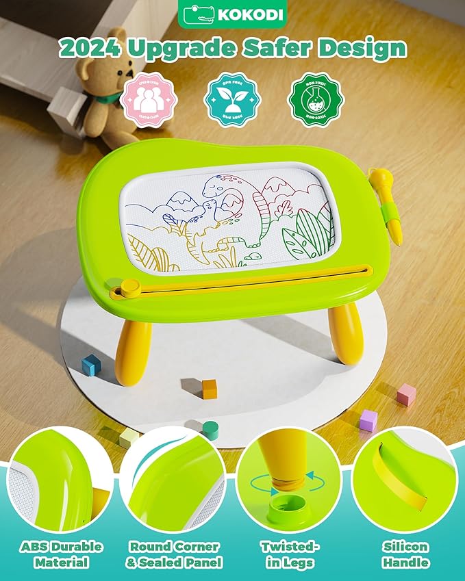 KOKODI Toys Gifts for 1 2 3 Years Old Girl, Sturdy Magnetic Drawing Board Sketch Doodle Pad, Educational Learning Birthday Toddler Easter Basket Stuffers Kids- Left Hands Friendly