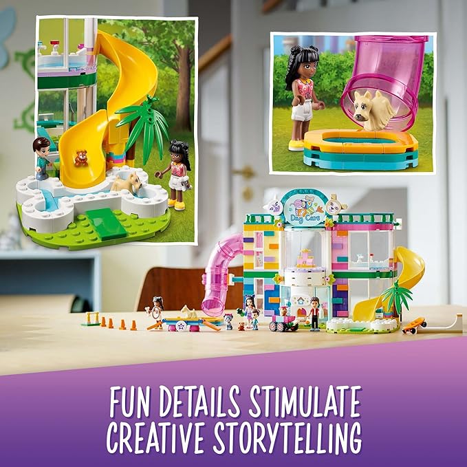 LEGO Friends Pet Day-Care Center 41718 Animal Set, Heartlake City Toy, Birthday Gifts for Kids, Girls and Boys 7 Plus Years Old, with Doggy Figure & 3 Mini Dolls