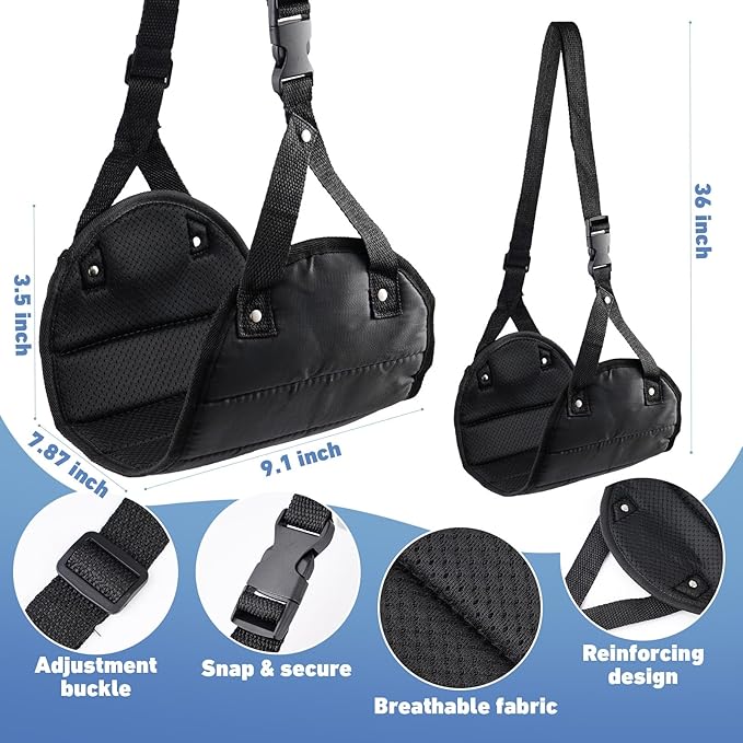 FACULX 2 Pack Airplane Foot Hammock, Footrest Hammock with Eye Mask for Plane Travel, Adjustable Airplane Foot Hammock or Office Footrest, Plane Footrest for Long Flight,Airplane Essentials, Black