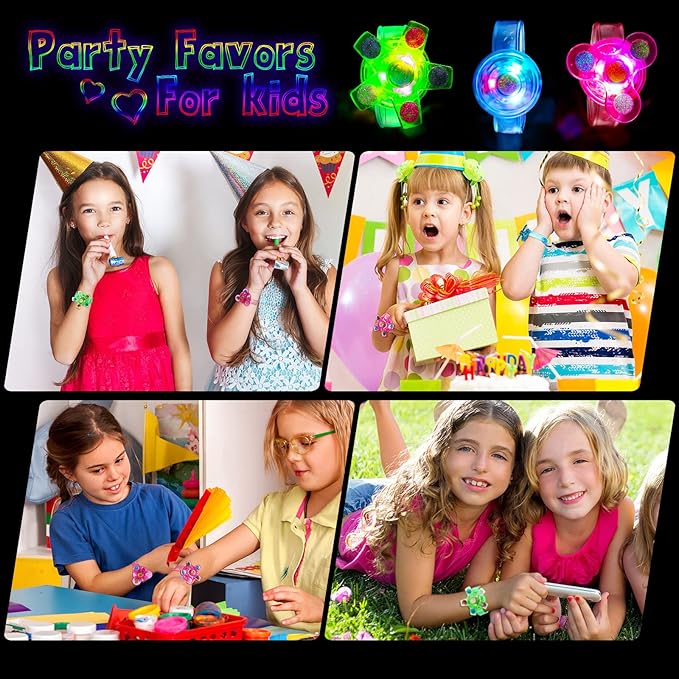Chivao 36 Packs LED Light up Bracelets Party Favors for Boys Goodie Bag Stuffers Glow in The Dark Boys' Flashing Neon Light up Party Supplies Piñata Prizes Return Gifts for Birthday Boys and Girls
