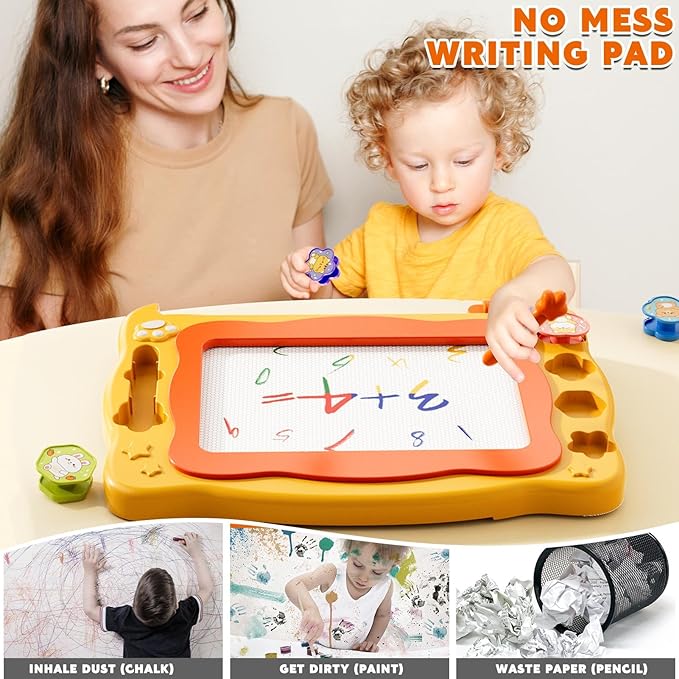 Large Magnetic Drawing Board for Toddlers, Magnetic Doodle Board for Kids, Etch A Sketch Magnet Erasable Writing Pad, Preschool Education Travel Toys for Kids Boys Girls Age 3 4 5 6 7 8 Years Old