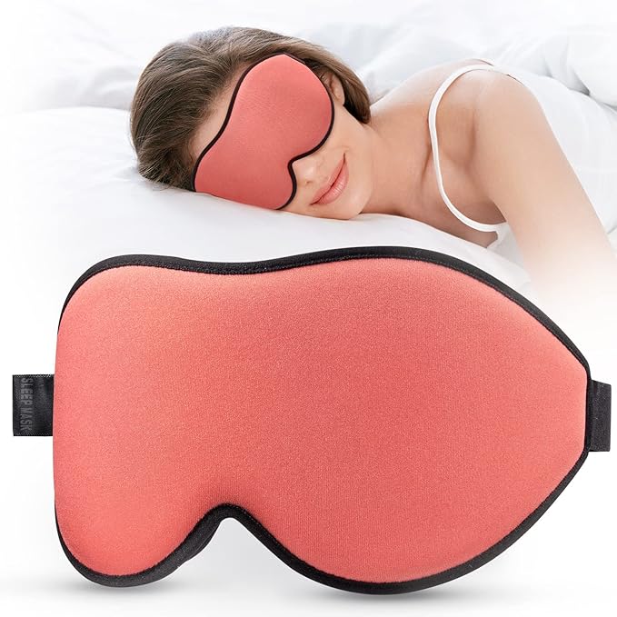 LitBear Sleep Masks for Women, Sleep Eye Mask for Sleeping, Comfortable Night Sleeping Mask, Soft Contoured Eye Cover for Sleeping with Elastic Strap for Side Sleeper Flying Shift Worker Light Sleeper