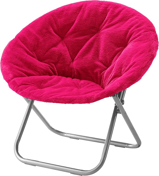 Urban Lifestyle Faux Fur Saucer Chair, Pink
