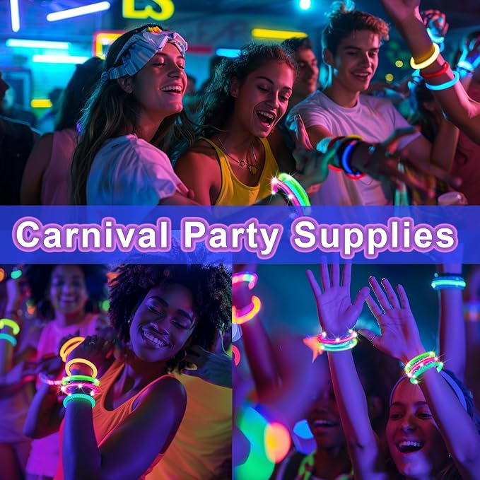 36Pcs Glow Bracelets,Led Bracelets,Glow in The Dark Bracelets,Light up Bracelets,Neon Bracelets,Neon Party Favors Carnival Birthday Concert Party Game Gifts Suitable for children/adults