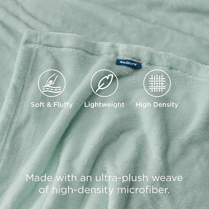 Bedsure GentleSoft Sage Green Fleece Blanket King Size - 280GSM Soft Lightweight Plush Cozy Blankets for Bed, Sofa, Couch, Travel, Camping