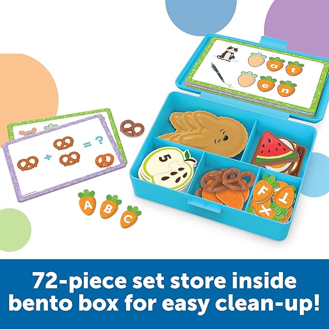 Learning Resources Let's Go Bento! Learning Activity Set, 78 Pieces, Ages 3+, Preschool Learning Activities, Toddler Toys, Learning & Education Toys, Feelings and emotios, fine Motor Skills