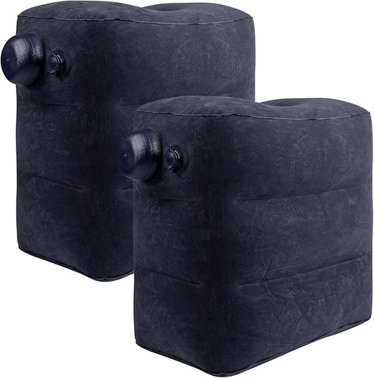 2 Pack Inflatable Foot Rest for Air Travel,Airplane Travel Foot Rest Adjustable Height,Car/Airplane,Footrest Pillow with Pump for Office,Airplane,Train,Cars,Home