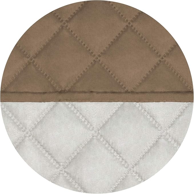PureFit Reversible Quilted Sofa Cover, Water Resistant Medium Slipcover Furniture Protector, Washable Couch Cover with Non Slip Foam and Elastic Straps for Kids, Dogs, Pets (Loveseat, Camel/Ivory)