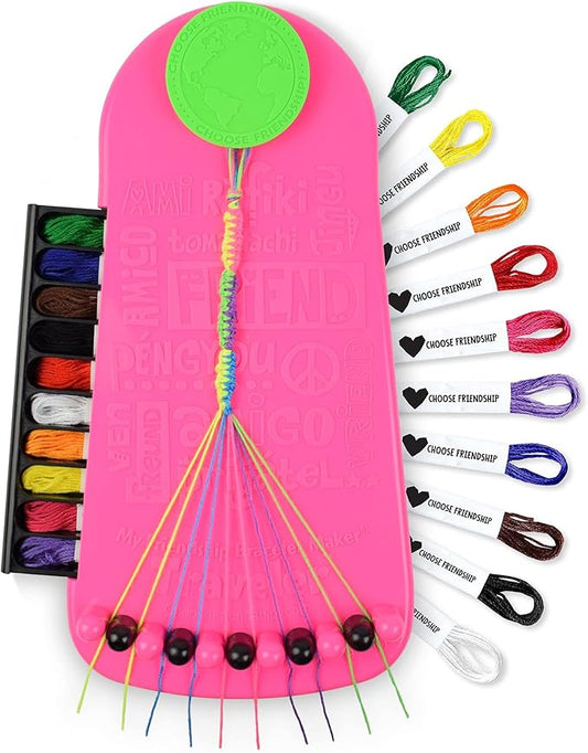 Choose Friendship, My Friendship Bracelet Maker®, an American Original | 20 Pre-cut Threads - Makes Up to 8 Bracelets | Craft Kit, Kids Jewelry-Making Kit, Gifts for Girls 8-12