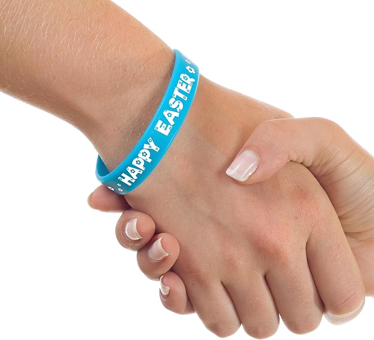 Lesnala 48 PCS Easter Rubber Wristband Theme Party Silicone Bracelet for Kids Teens Women Men Gifts Holiday Accessories Basket Stuffers Supplies