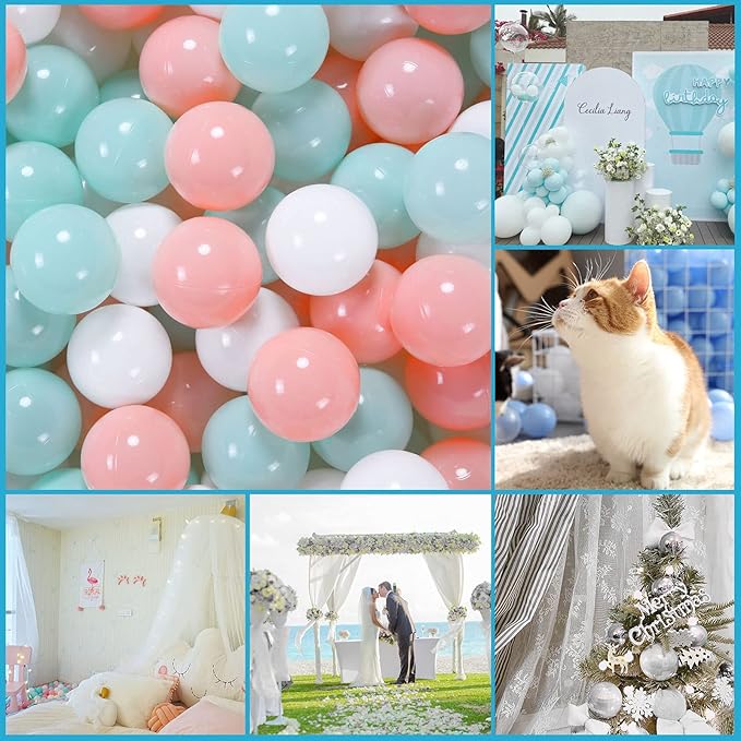 GOGOSO Ball Pit Balls for Toddles, Kids Plastic Balls for BallPit, Pool, Baby Party Accessories, Birthday Decoration 50 100 200 500 1000