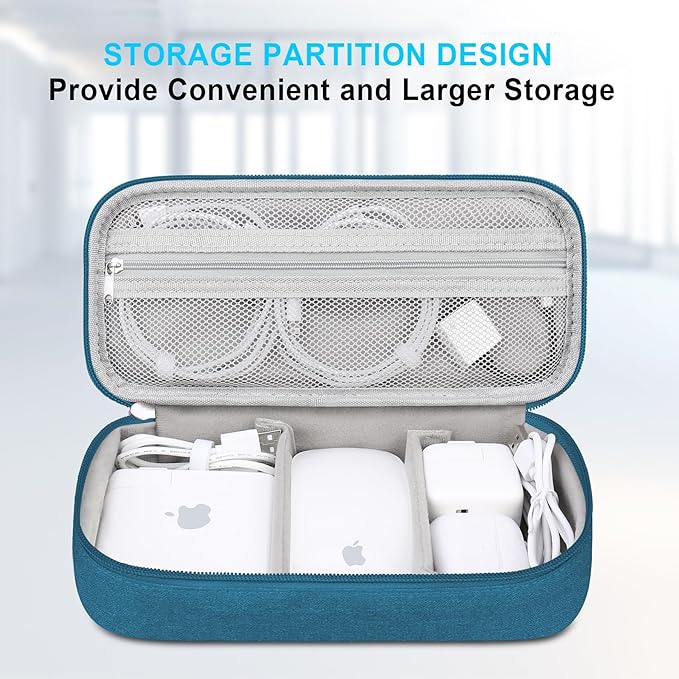 Lacdo Electronic Organizer Travel Cable Organizer Bag Pouch Tech Electronic Accessories Carry Case Portable Double Layers Charger Case for Cable, Cords, Charger, Earphone, Power Bank, Green