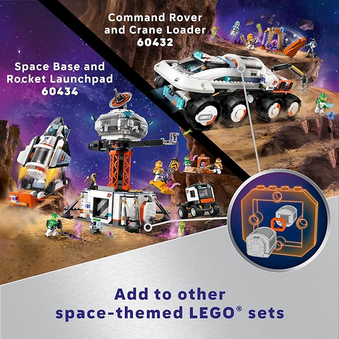 LEGO City Modular Space Station STEM Toy, Modular Exploration Science Toy with 6 Astronaut Minifigures, Gifts for Boys, Girls, and Kids Ages 7 and Up, Building Toy for Kids, 60433