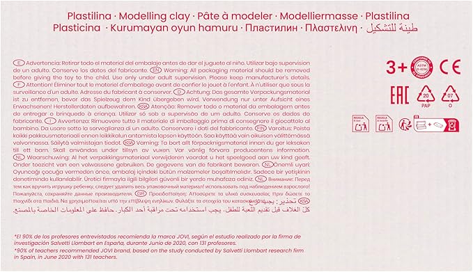 Jovi - Reusable and Non-Drying Modeling Clay, 30 Peach Plasticine Bars, 1.75 oz Each, Non-Toxic and Glute-Free, Perfect for Arts & Crafts Projects