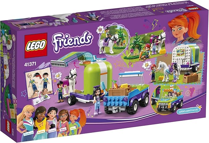 LEGO Friends Mia's Horse Trailer 41371 Building Kit with Mia and Emma Mini Dolls Includes Toy Truck, Horse, and Rabbit for Creative Play (216 Pieces)