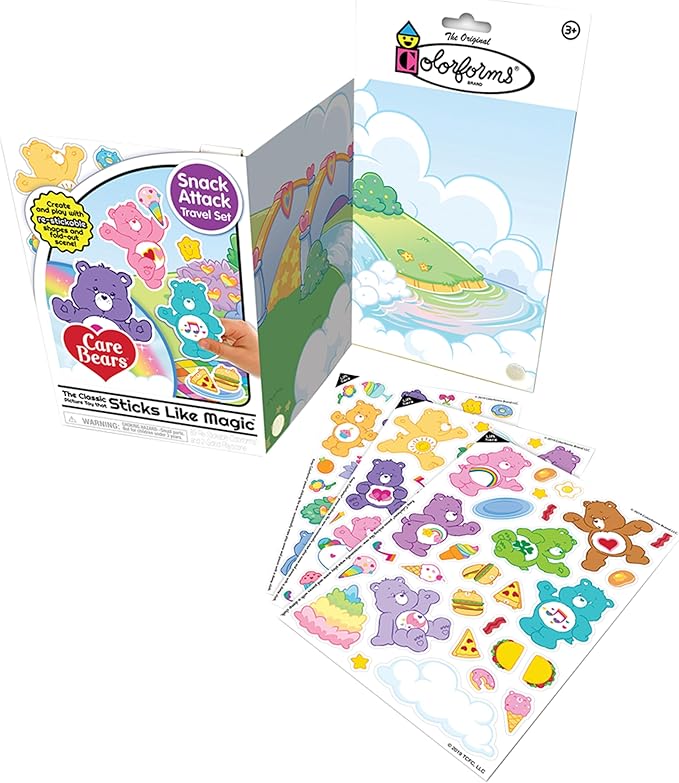 Colorforms Travel Set, Stickers for Kids – Care Bears, Arts and Crafts, Reusable Sticker Book, Kids Stickers, Toddler Crafts, Stickers for Boys, Girls, Arts & Crafts, Craft Supplies, Ages 3+