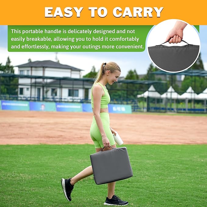 2 Pcs Stadium Seat Cushions Water-Repellent Bleacher Seat Cushions Indoor & Outdoor Seat Cushion for Bleachers Portable Stadium Cushion for Sports Events, Office Chairs, Beaches