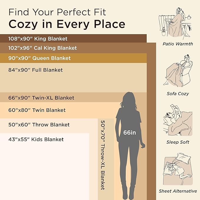 Bedsure Fleece Blanket Twin Blanket Grey - 300GSM Soft Lightweight Plush Cozy Twin XL Blankets for Bed, Sofa, Couch, Travel, Camping, 66 inch X 90 inch