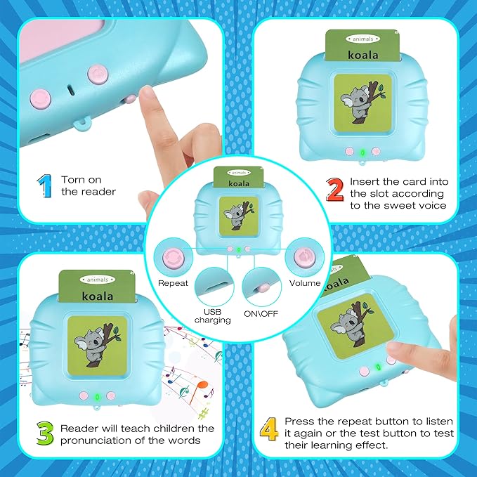 Toddler Toys for 2 3 4 5 Year Old Boys and Girls, Autism Sensory Toys for Autistic Children, Learning Montessori Toys for 2 Year Old, Speech Therapy Toys, 224 Sight Words Talking Flash Cards