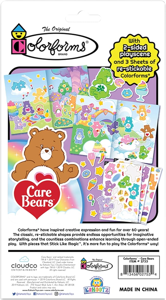 Colorforms Travel Set, Stickers for Kids – Care Bears, Arts and Crafts, Reusable Sticker Book, Kids Stickers, Toddler Crafts, Stickers for Boys, Girls, Arts & Crafts, Craft Supplies, Ages 3+