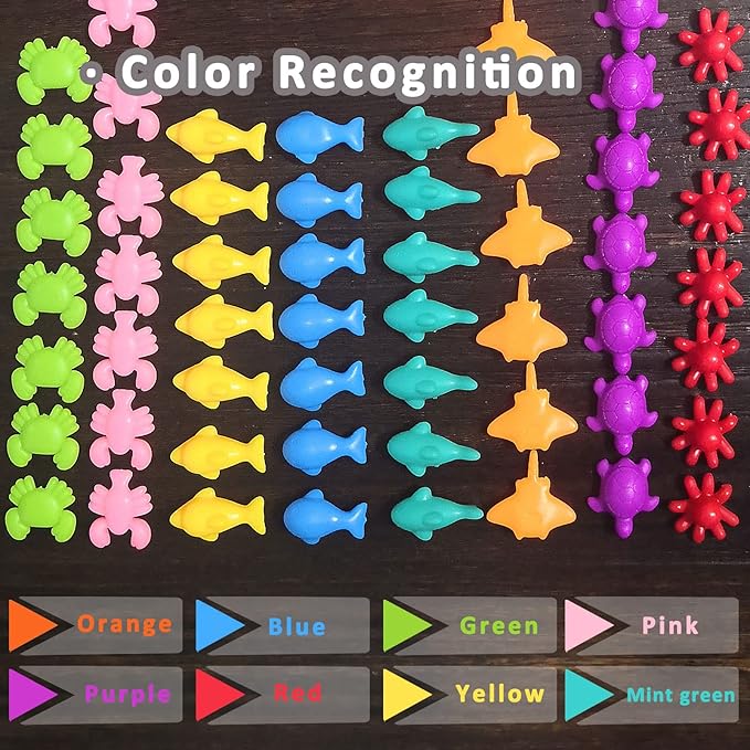 Counting Ocean Animal Toys Matching Games, Sensory Toys for Toddlers 3+, Autistic Children Learning Resources Tools, Preschool Learning Activities for Math Color Educational for Boy Girls Christmas