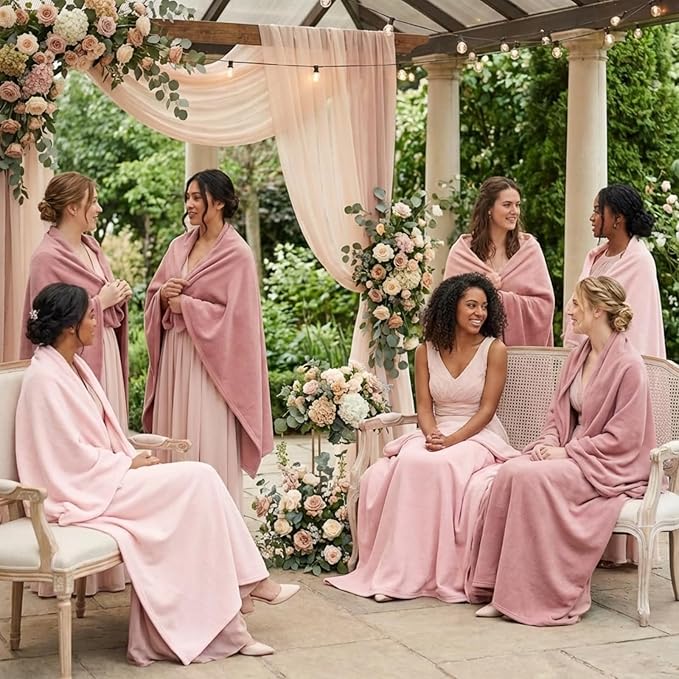 Kinlop Fleece Blanket Bulk 60 x 50 Inch Soft Lightweight Fleece Cozy Blanket Warm Throw Plush Pet Throw for Bed Couch Sofa Home Office Wedding Gifts Travel Camping(Pink Tones,40 Packs)