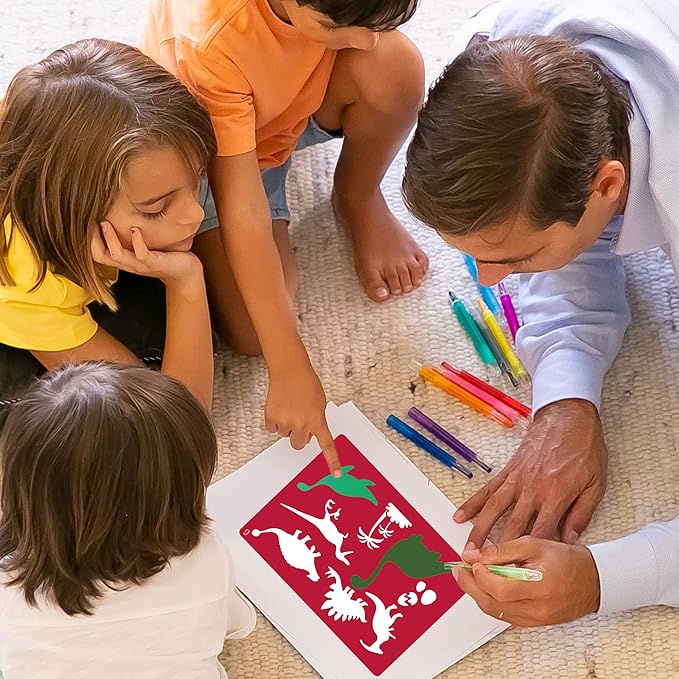 30pcs Drawing Stencils, Plastic Kids Stencils for Drawing with 450+ Shapes, Great Birthday Christmas Gift for Kids