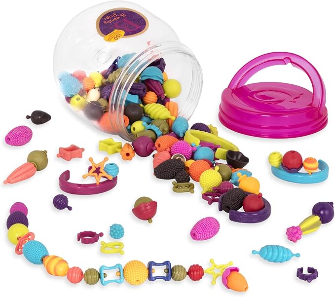 B. toys – Pop Arty! 150 Pcs- Jewlery Making Kit- Creative Pop Snap Bead Set for Kids –DIY Craft Jewelry Making Kit –Necklaces, Rings, Bracelets – 4 Years +