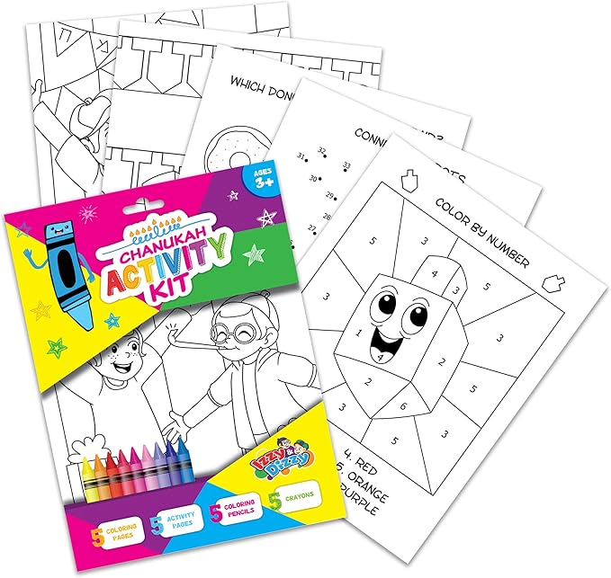 Izzy 'n' Dizzy Hanukkah Coloring and Activity Set - Great for Partys and Gifts- Chanuka Color and Activity Kit