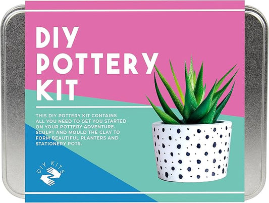 Gift Republic Pottery Kit Beginners Pottery Craft Set Clay Pottery Gift Fun Home Made Craft Project Kids Teens Adults Sculpting Tool Set Gift Tin