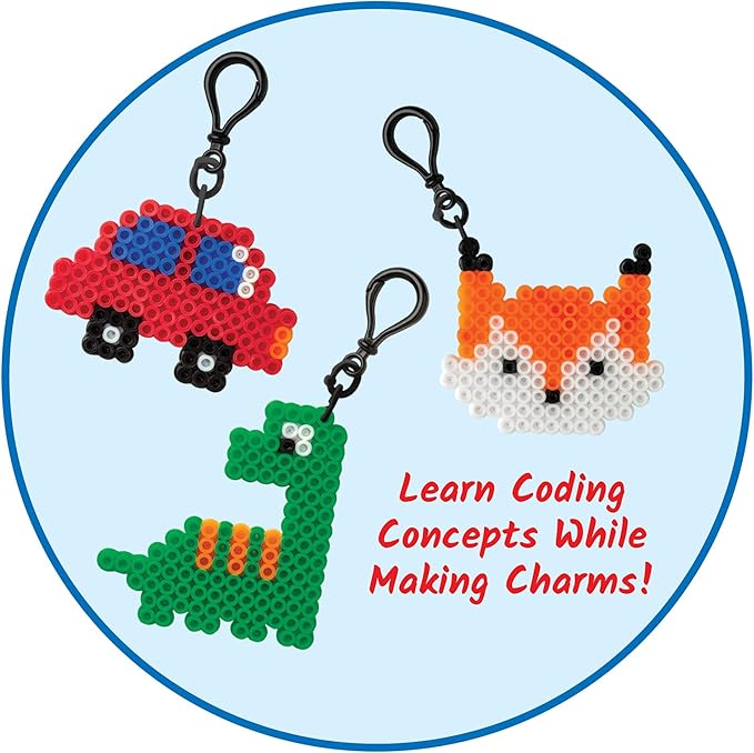 hand2mind Coding Charms, Coding for Kids 8-12, Fuse Bead Iron Craft Kit, Make Your Own Keychain, Coding Kits for Students, Computer Programming for Kids, STEM Activities, Educational Science Kits