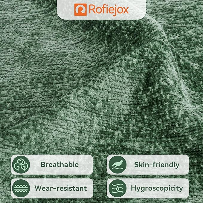 Bench Cushion 42 Inch - Luxury Chenille, High-Density Memory Foam, Non-Slip Bottom, Soft Durable Indoor Tufted Long Seat Cushion for Window Garden Furniture (Green, 42x16x4 Inch)