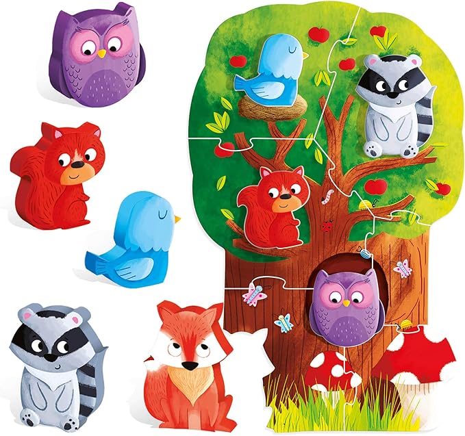 HEADU Montessori First Puzzle The Forest, Educational Toys for Boys and Girls Ages 2-99 Years Old, Toddler Learning Toys, Teacher Homeschool Supplies, Birthday