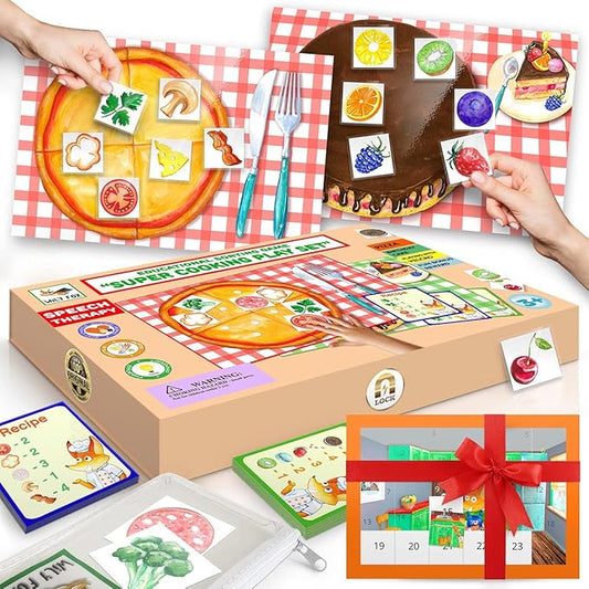 USA Sensory Pizza Book Toys for Autistic Children, Toddler Speech Therapy Toys for Fine Motor Skills, Autistic Toys for Boys and Girls, Montessori Toys for Toddlers (Speech Therapy Yellow)