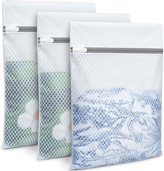 BAGAIL Laundry Bags Mesh Wash Bag for Intimates Lingerie and Delicates,3Pcs(Honeycomb,3S)