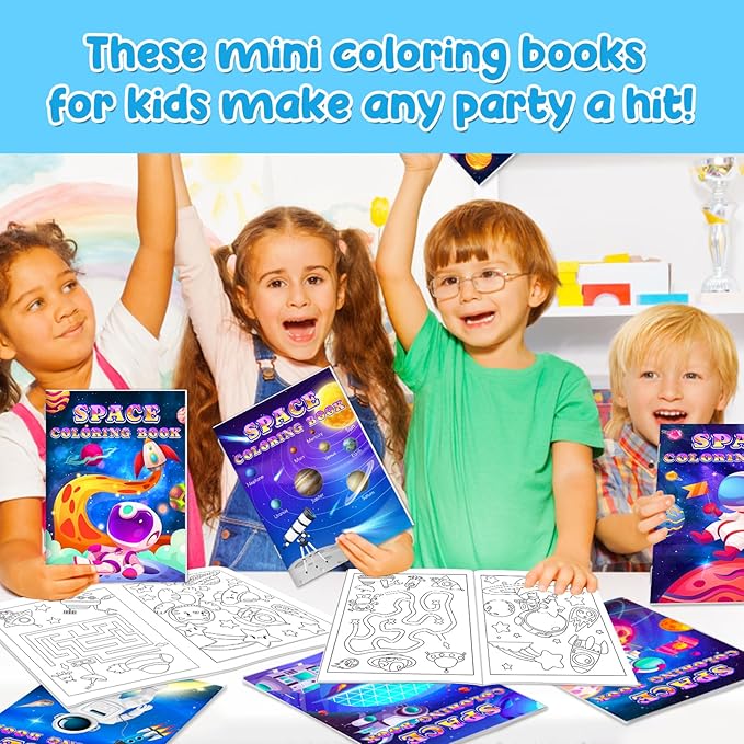 24 Pack Outer Space Coloring Book for Kids Astronaut Alien Rocket Coloring Book Bulk Space Drawing Books Galaxy Activity Books for Solar System Birthday Planet Party Decor Goodie Bag Gift Stuffer