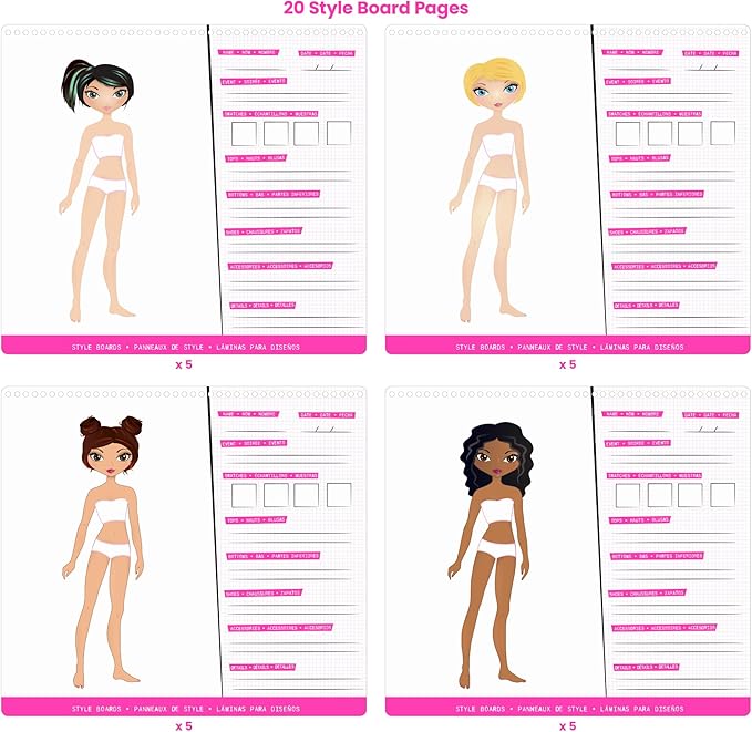 Fashion Angels Sticker Stylist Designer Kit for Girls - Kids Sticker By Number Book For Girls - 700+ Stickers - Fashion Sticker Activity Book - Road Trip Essentials for Kids Ages 6 and Up