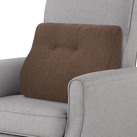baibu Lumbar Support Pillow for Recliner, Large Memory Foam Dual-Layer Patent Design Back Support Cushion for Sofa & Gaming Chair, Ergonomic Lumbar Pillow with Machine Washable Cover, Brown