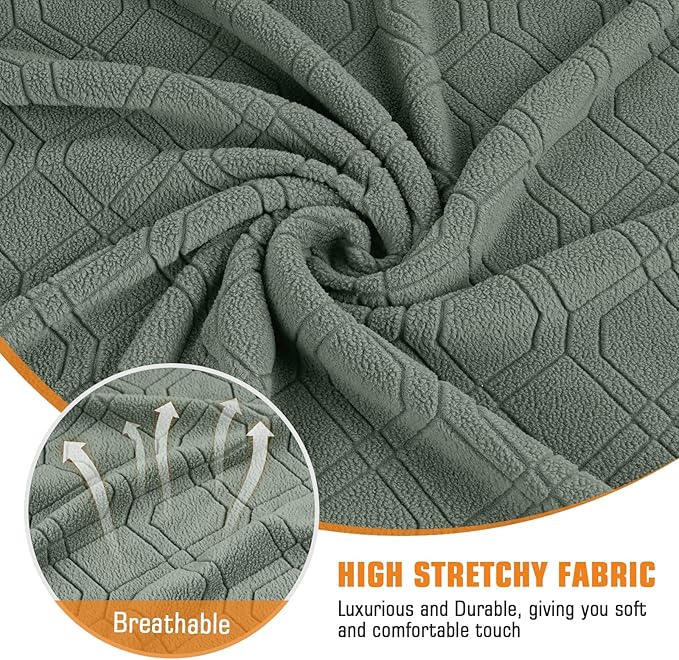 VANSOFY Recliner Cover, 3-Pieces Stretch Reclining Couch Covers with Pockets Reclining Sofa Slipcovers 3 Seater Soft Washable Furniture Protector for Dogs Cats(Bean Green)