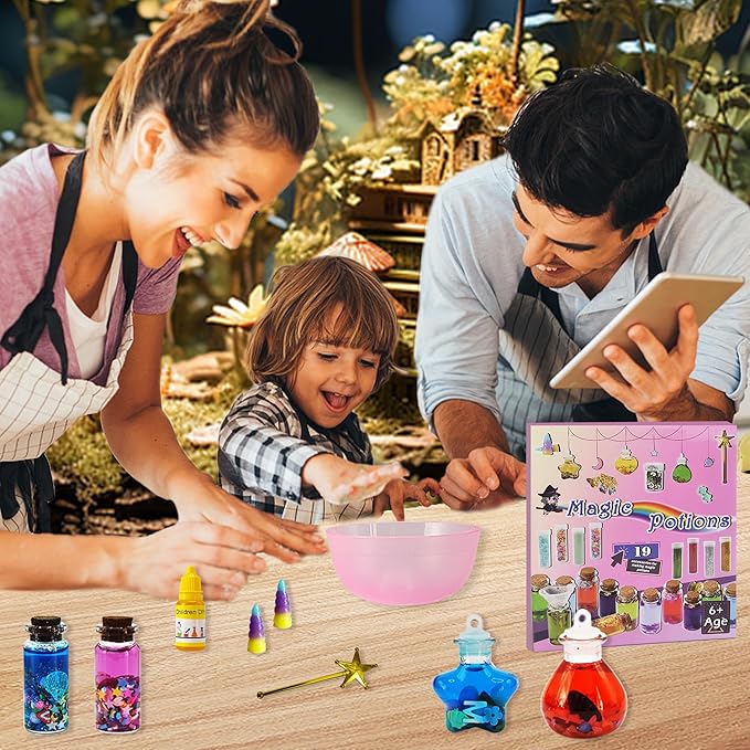 Fairy Mixies Potions Set with Magic for Kids, DIY 19 Bottles Mixies Potions for Christmas, Creativity‌ Art Craft Toy for Girls, Fun Birthday Gift Toys for Girl 6 7 8 9 10