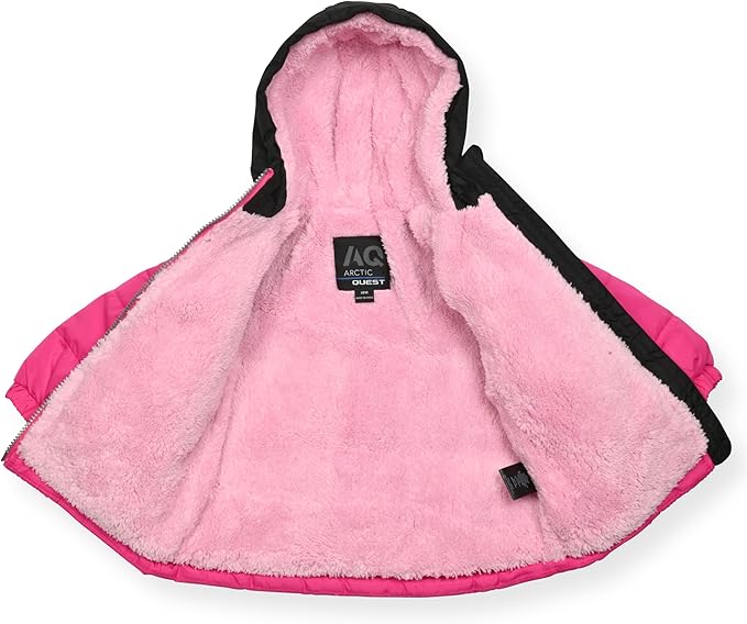 Arctic Quest Little Girls Bib Snow Pants and Ski Jacket Water-Resistant Snowsuit For Kids Winter Jacket For Girls