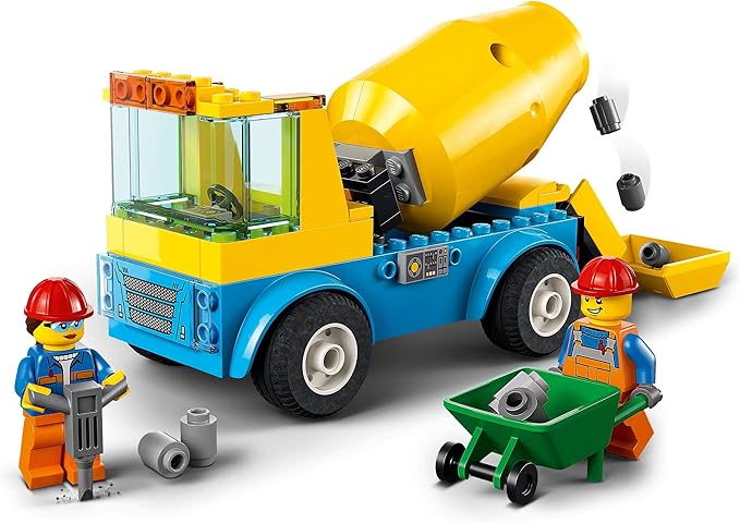LEGO® City Cement Mixer Truck 60325 Building Kit; Realistic Toy Construction Vehicle for Kids Aged 4+